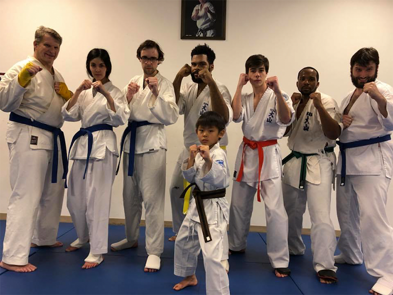 Students pick up a fighting stance at World Oyama Karate in Atlanta